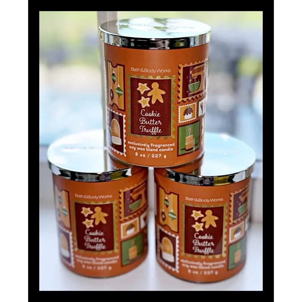 Lot of 3 Bath & Body Works Cookie Butter Truffle Single Wick Candle